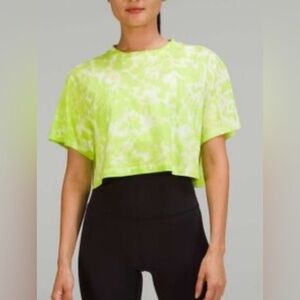 LULULEMON Lime Tie-Dye Crop Top